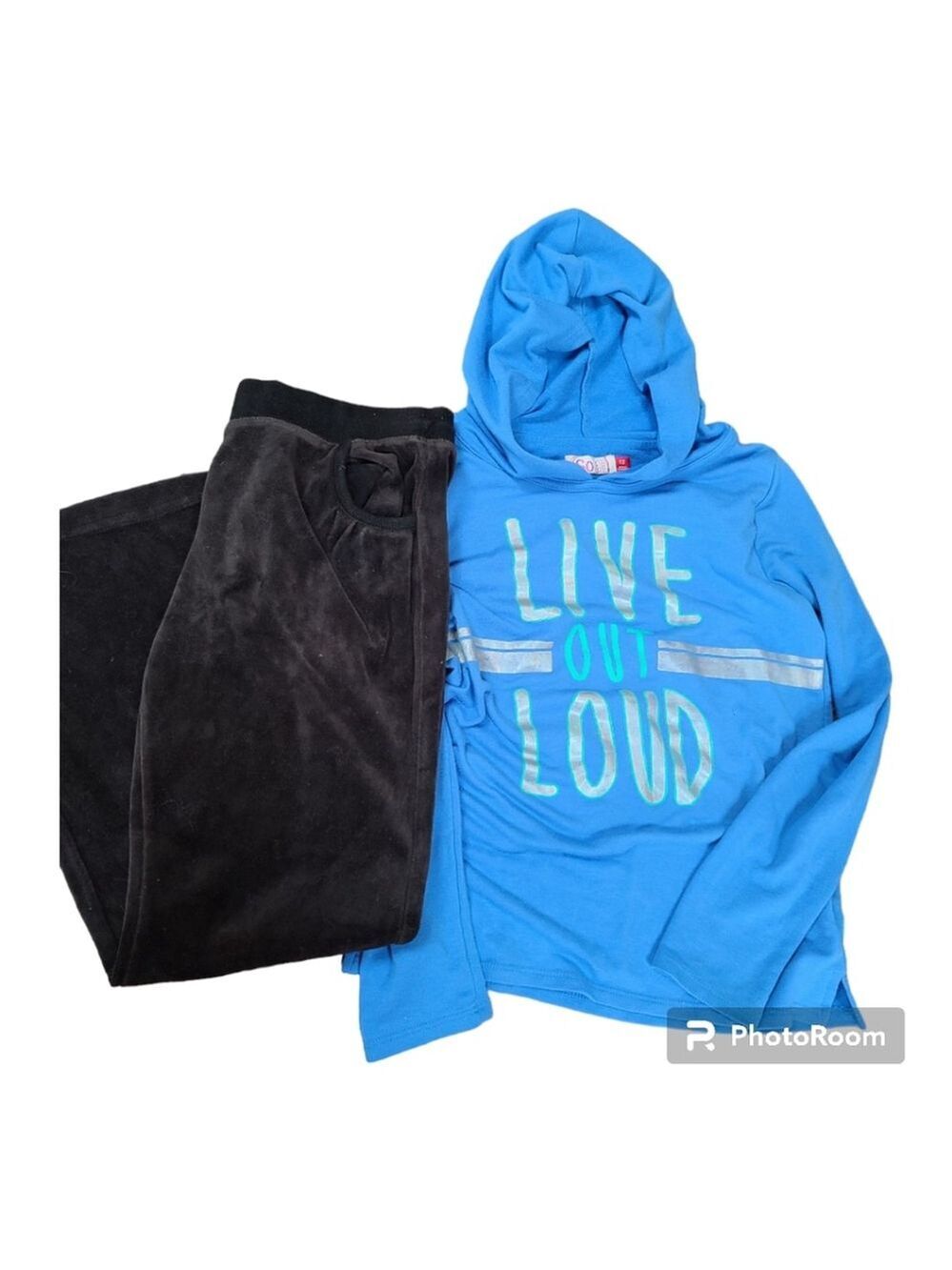Girls 10/12 Hoodie and Velour Pants Bundle - Picture 2 of 12